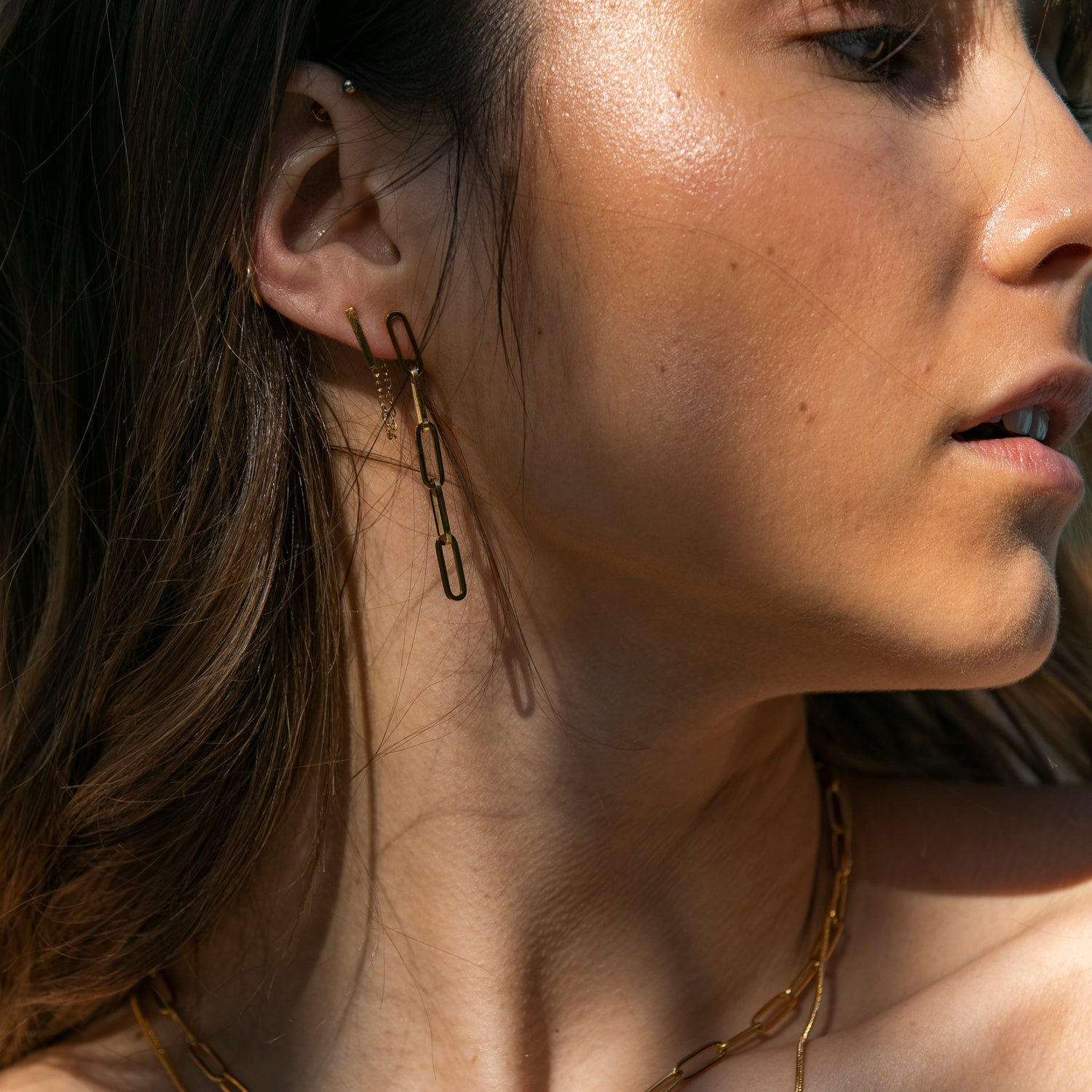Bar Link Chain Earrings