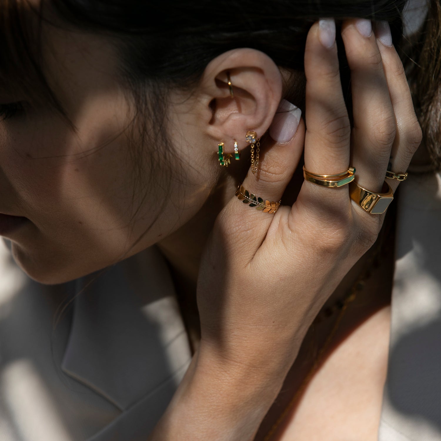 Chain Zircon Earrings