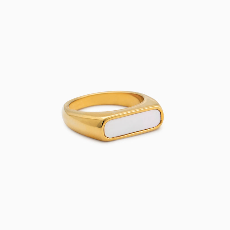 White Signet Ring