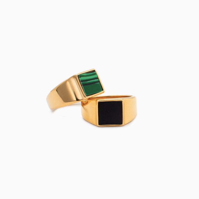 Bold Green Signet Ring