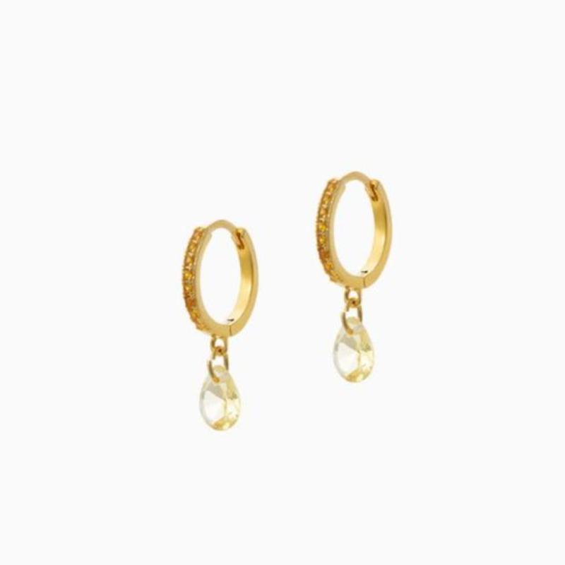 citrine drop huggies