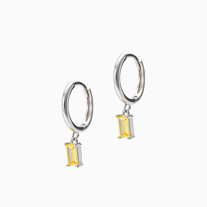 Citrine Stone Drop Huggies