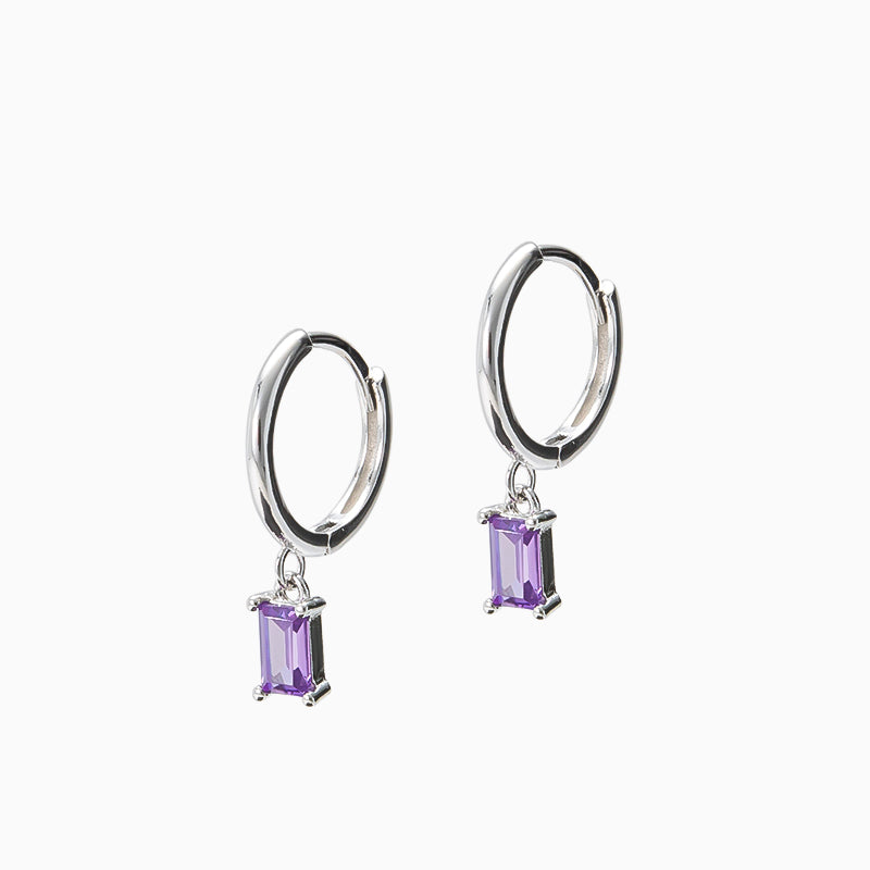 Purple Stone Drop Huggies