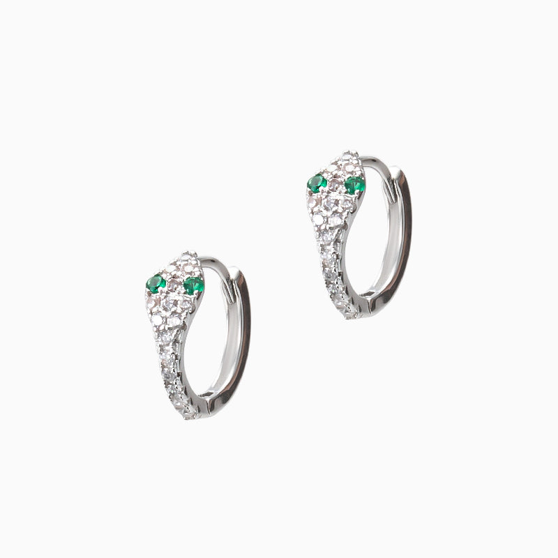Green Eyed Snake Zircon Huggies