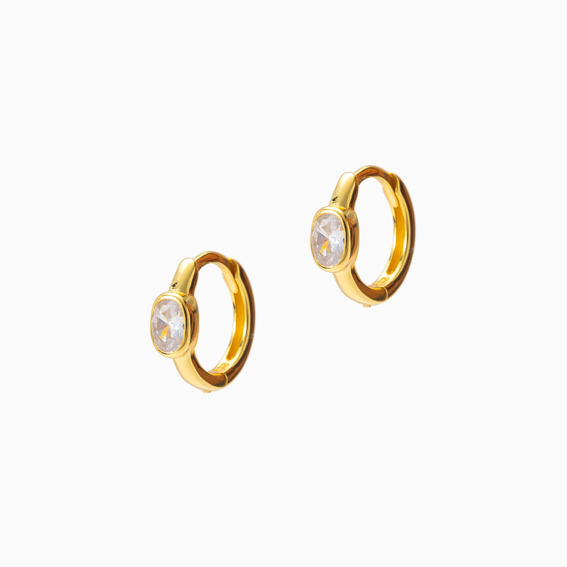 Oval Zircon Huggies