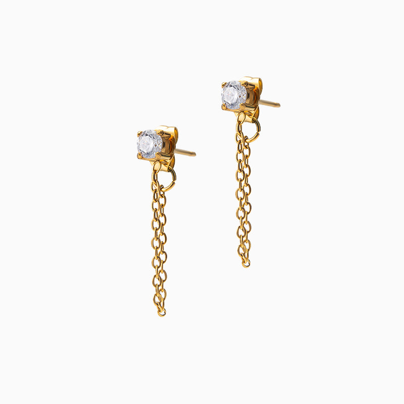 Chain Zircon Earrings