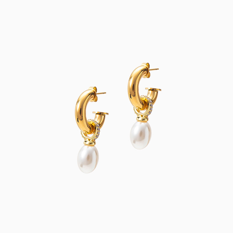 Pearl Looped Earrings