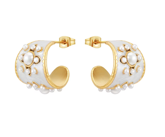 Pearl Gold Stud Earrings