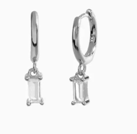 Crystal Stone Drop Huggies