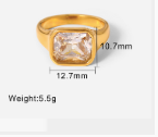 Zirconia Square Ring