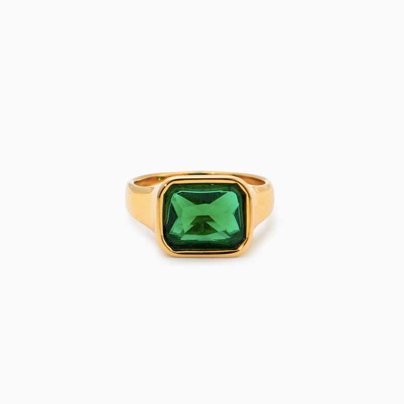 Green Square Ring