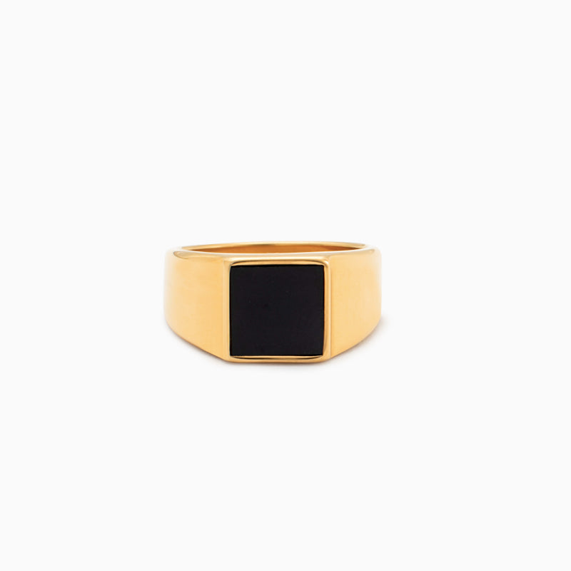 Bold Black Signet Ring