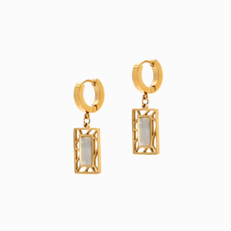 Pearl Rectangle Earrings