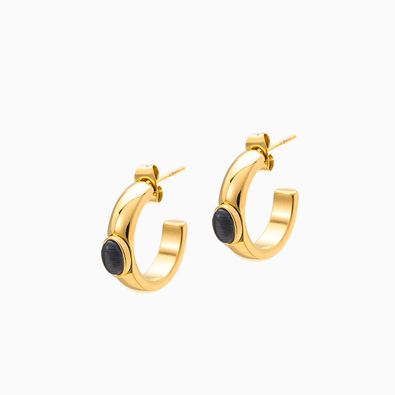 Black Stone Earrings