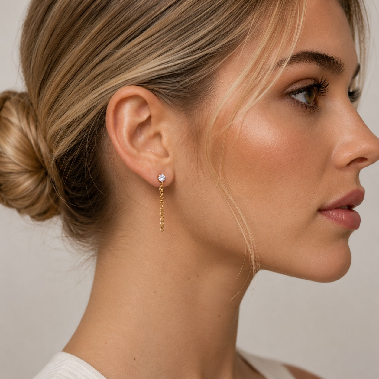 Chain Zircon Earrings