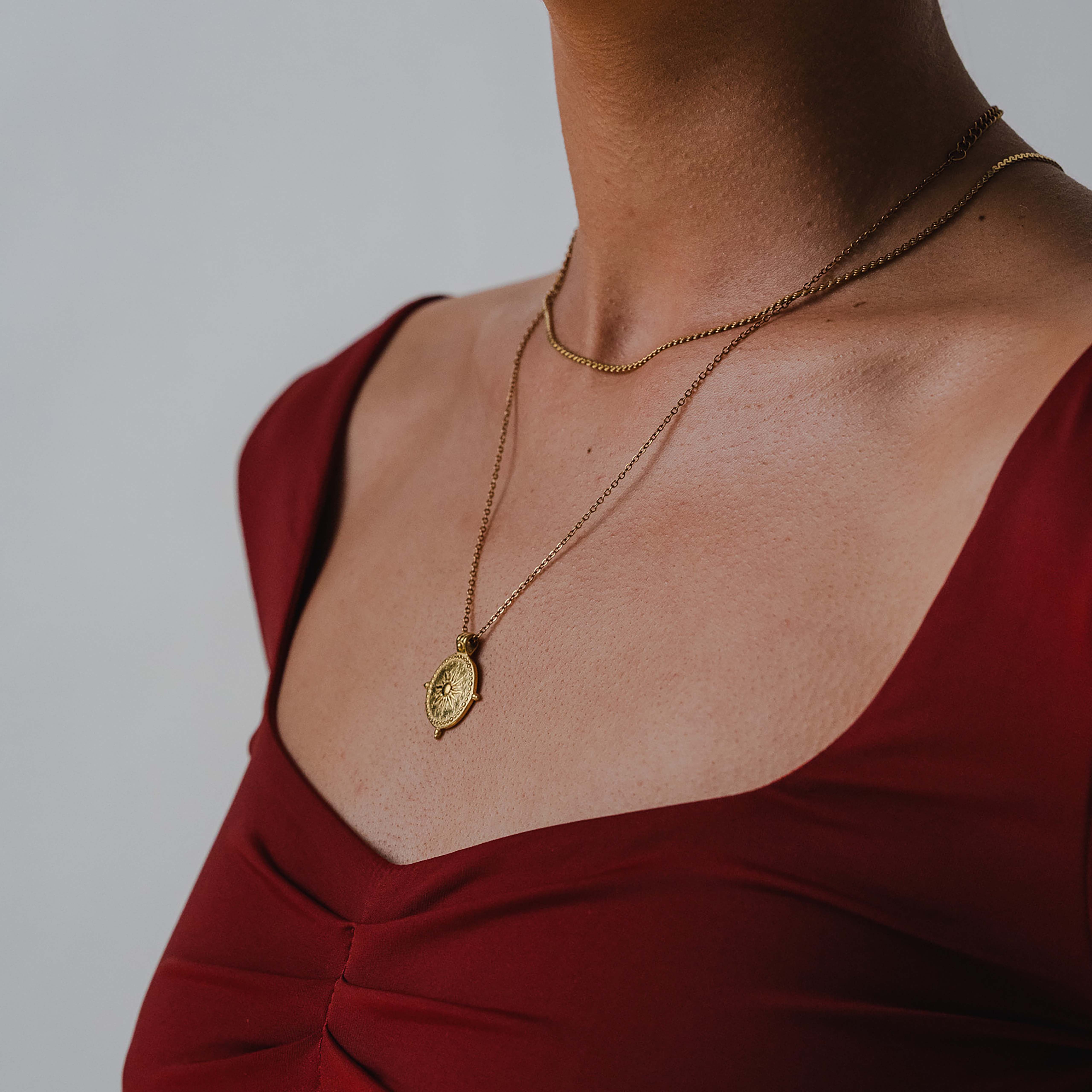 Large Sun Pendent Necklace