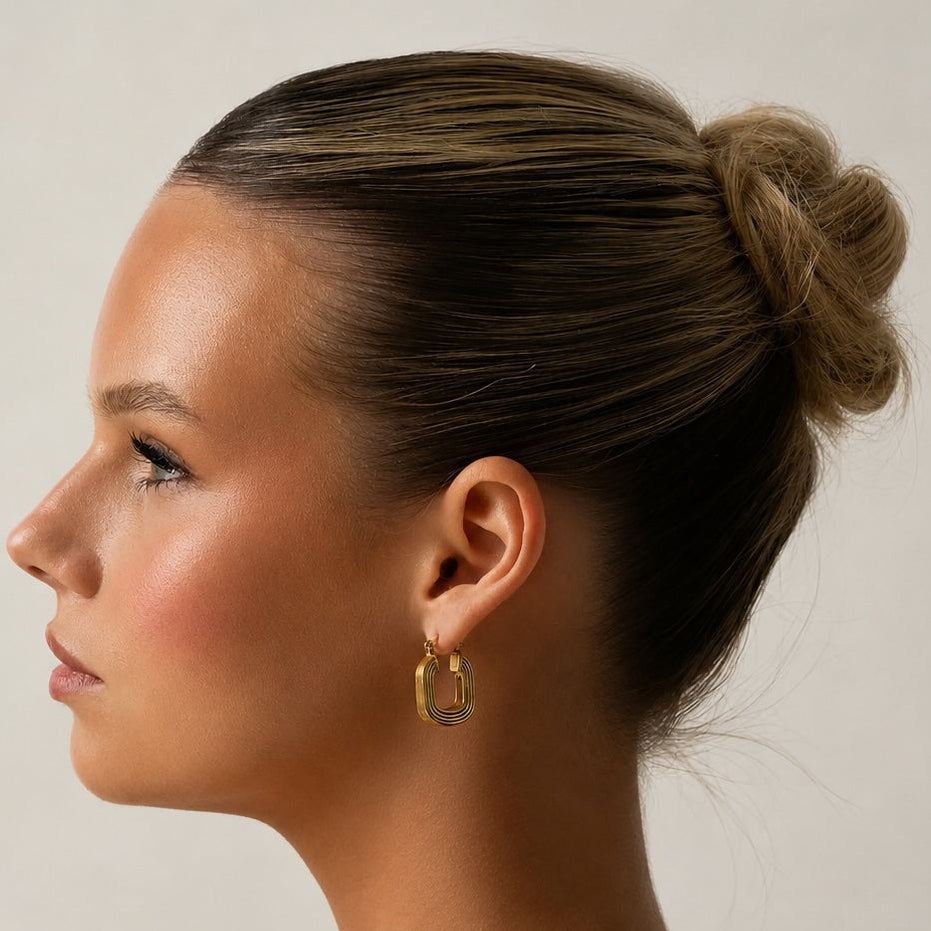 Rectangle Lined Earrings