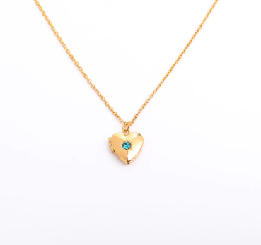 Heart Birthstone Pendent Necklace