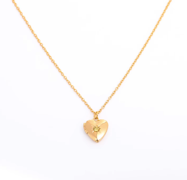 Heart Birthstone Pendent Necklace