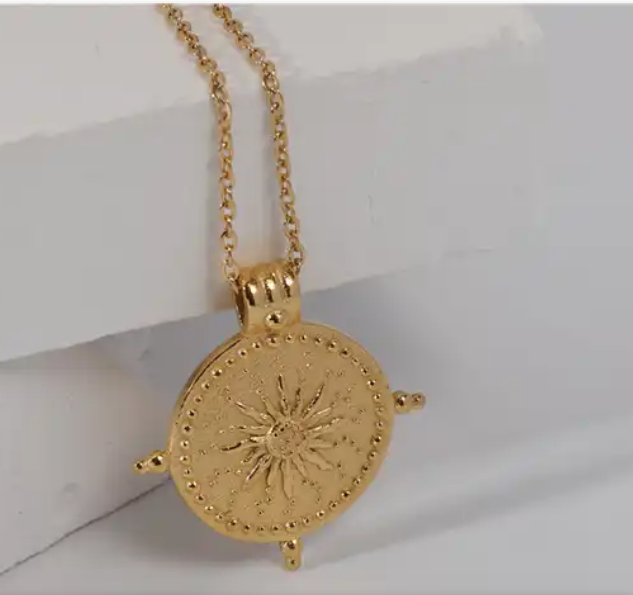 Large Sun Pendent Necklace
